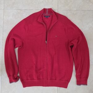 Tommy Hilfiger Red Half-Zip Sweater
